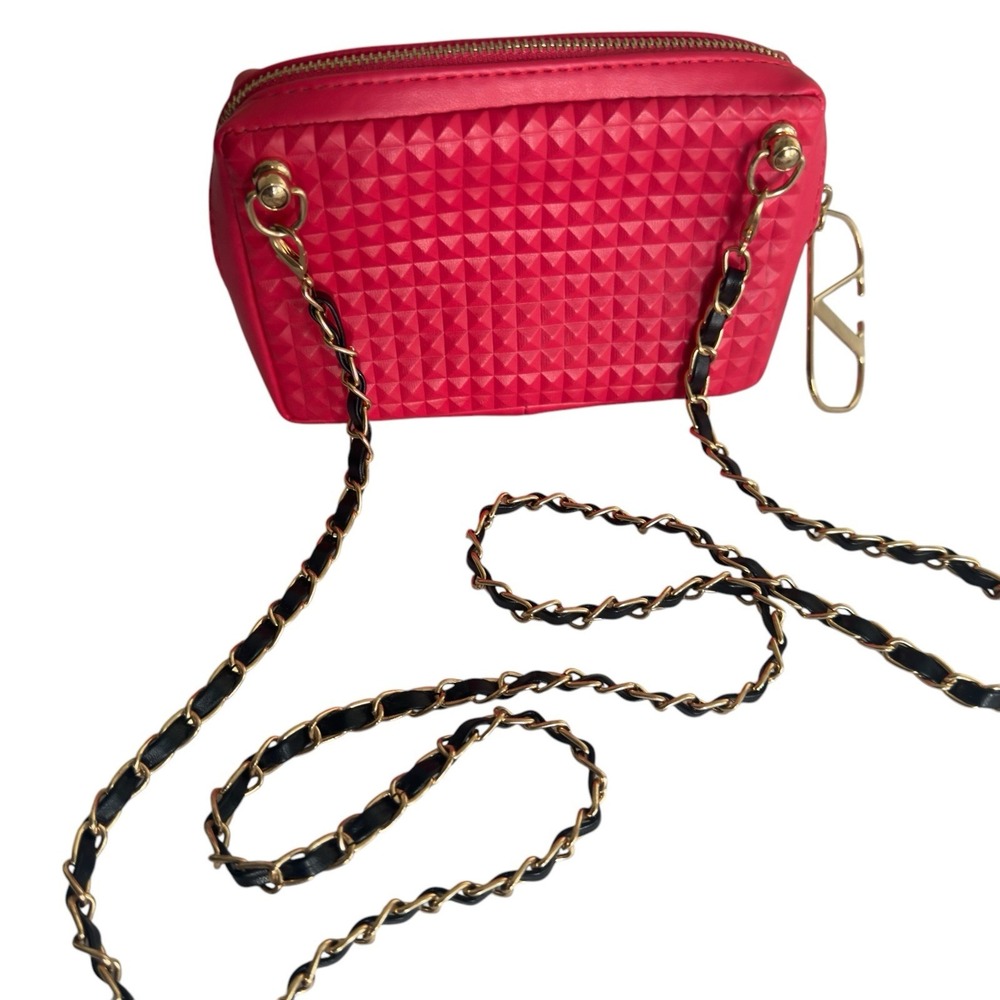 Valentino Rockstud Crossbody black & gold chain Purse Clutch Bag makeup pouch - Picture 3 of 5